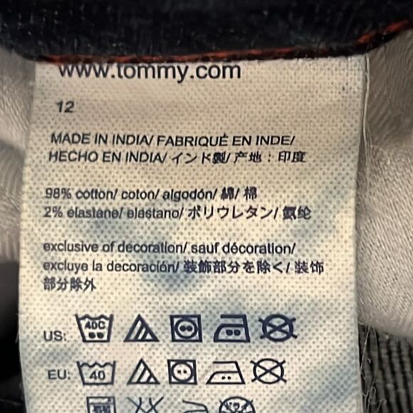 Tommy Hilfiger Blue Dark‎ Wash Curve Bootcut Jeans Size 12 - Picture 11 of 11